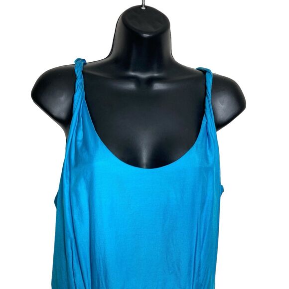 Banana Republic Dress Womens 8 Blue Silk Blend Scoop Neck Knee Length Strappy - Picture 5 of 10